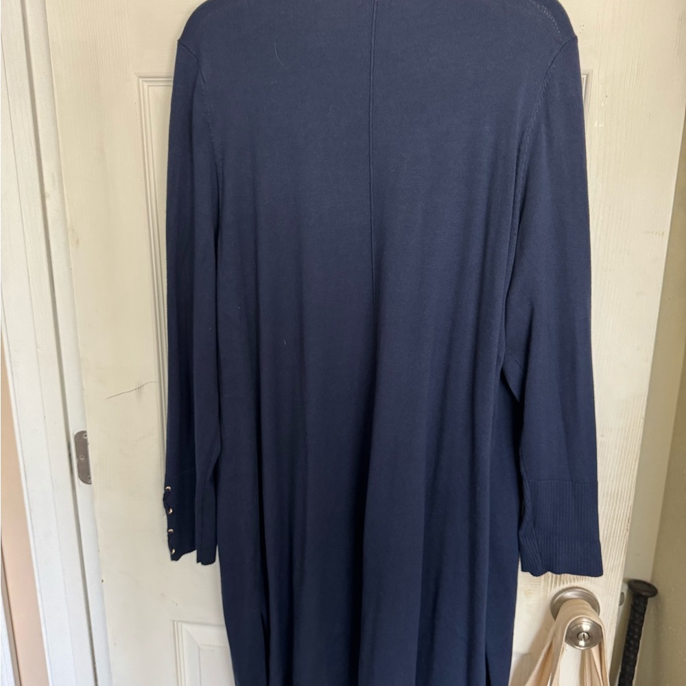 🧤 JM Collection Deep Blue Knit Cardigan - Picture 2 of 5